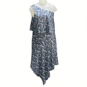 BANANA REPUBLIC Dress Size 8 Blue and White Paisley Size 8